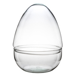 Szklane terrarium jajko W-694+W-694/I H:26,5cm D:19,8cm