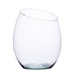 Szklany wazon W-432B skos ścięty H:32cm D:25,6cm