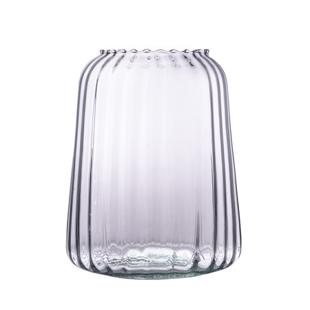 Szklany wazon W-733 optyk H:19cm D:15cm