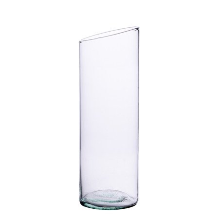 Szklany wazon cylinder skos H:38cm D:11cm